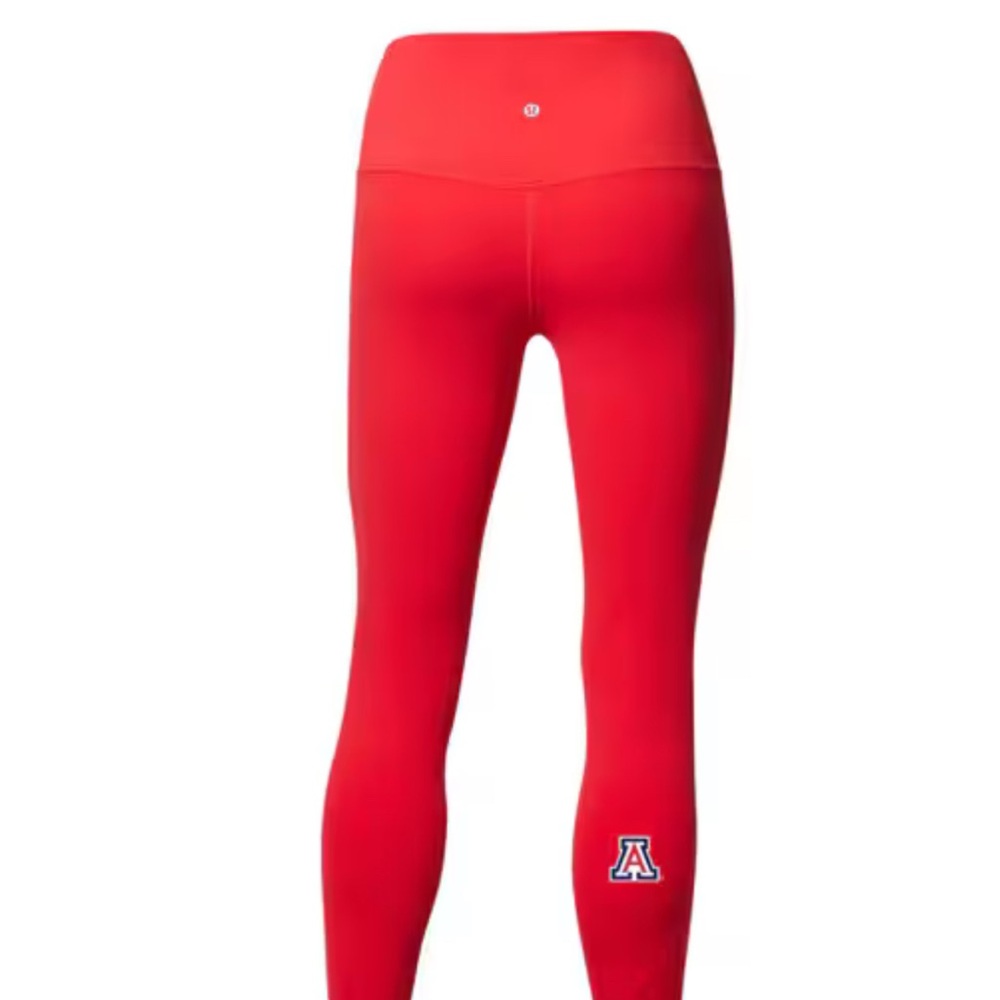 Lululemon Align Red Leggings with University of Arizona leg decal, Size 8 - Picture 3 of 4
